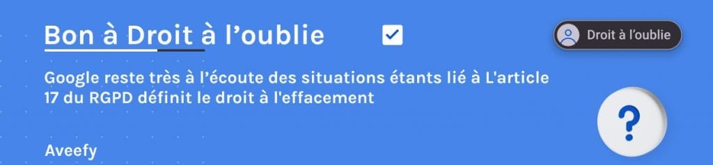 le droit à l'oubli expliqué par aveefy