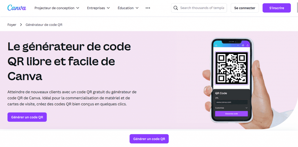 Générateur QR code Canva demande avis google