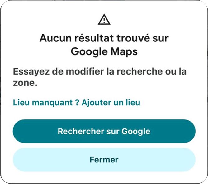 Fiche supprimé sur Google Maps