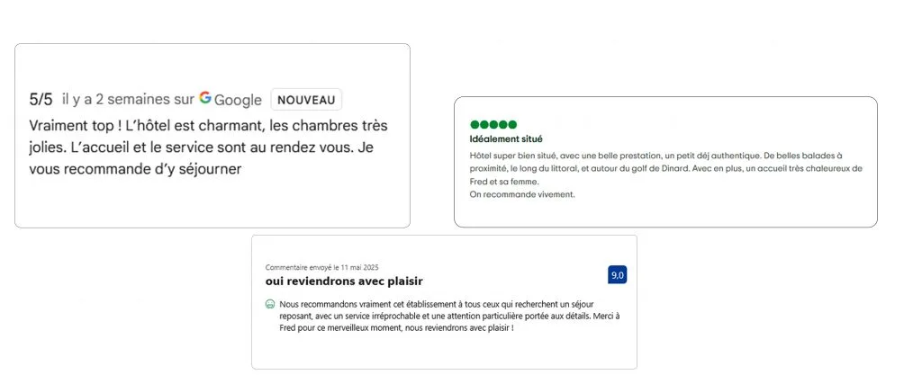 Avis Google, Tripadvisor, Booking Hôtel de la Houle-Saint-Briac-sur-Mer